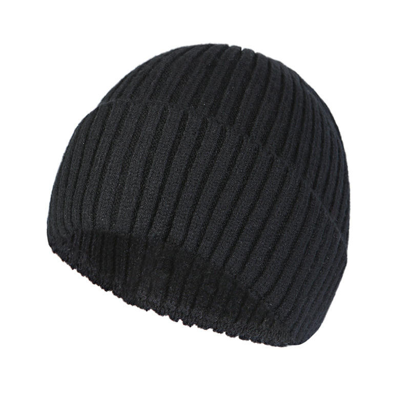 Men and Women Unisex Winter Beanie Woolen Cap Korean Version of Core-Spun Yarn Hat Multiple Colors Option Customized Logo