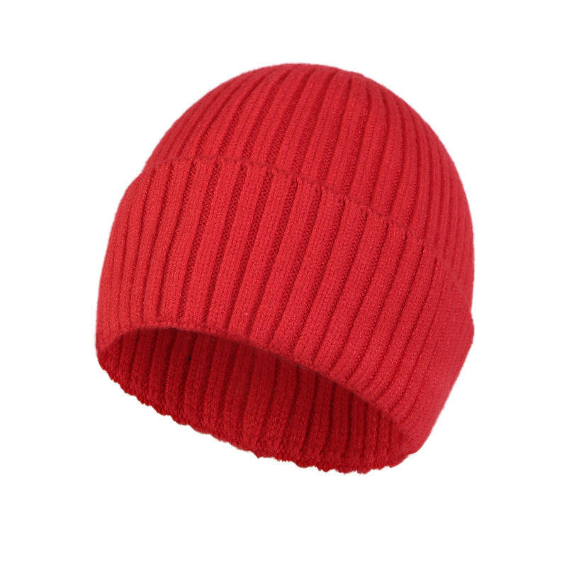 Men and Women Unisex Winter Beanie Woolen Cap Korean Version of Core-Spun Yarn Hat Multiple Colors Option Customized Logo