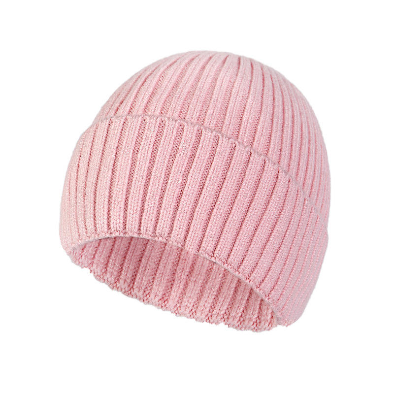 Men and Women Unisex Winter Beanie Woolen Cap Korean Version of Core-Spun Yarn Hat Multiple Colors Option Customized Logo