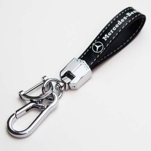 Hot sale microfiber leather car key chain fashion creative car logo metal pendant keychain 4S Shop give away gift
