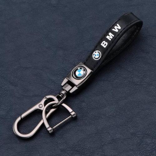 Hot sale microfiber leather car key chain fashion creative car logo metal pendant keychain 4S Shop give away gift