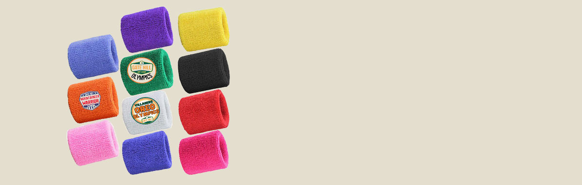 Colorful Logo Knit Sports Wristbands