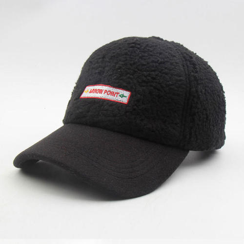 New peaked cap lamb wool Korean autumn and winter hat female warm baseball cap student cute plush solid color cap