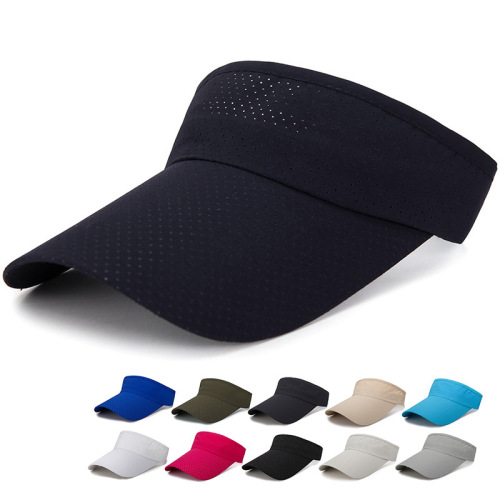 Sun hat men's and women's leisure sports travel sunscreen hat summer long brim breathable empty top visor hat customized logo