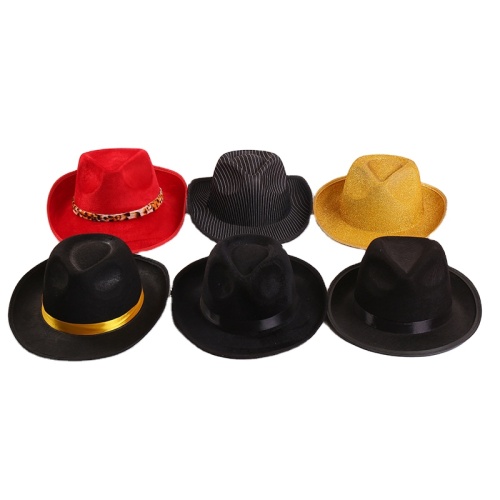 Customized festival fedora hat polyester felt halberd shaped Jazz non-woven retro hat Costume Halloween Cosplay Hat