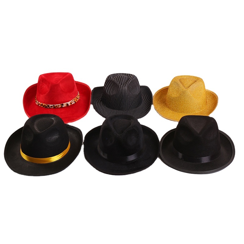 Customized festival fedora hat polyester felt halberd shaped Jazz non-woven retro hat Costume Halloween Cosplay Hat