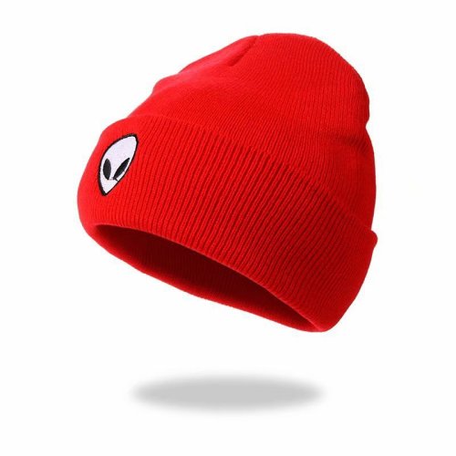 Europe and the United States Foreign Trade Autumn and Winter New Hip Hop Skull Alien Ghost Knitted Hat Men's and Women's Warm Woolen Hat Pullover