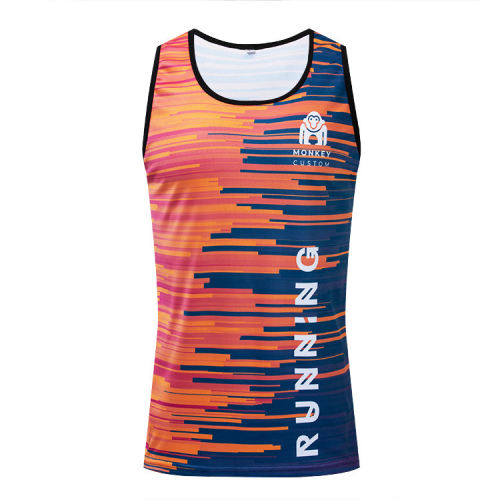 Custom your own design 100% polyester cool sublimated running vest gym singlet men