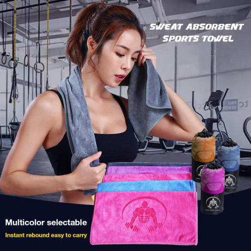High quality fitness sport use custom logo embossed laser print or embroidery gym towel thick microfiber cotton sport towel