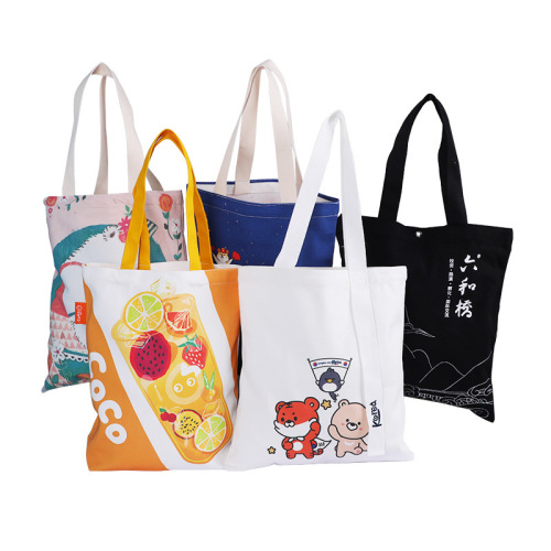 Organic Cotton Canvas Tote Bag Custom logo Eco Recycled Shopping Bag stock plain cotton bag