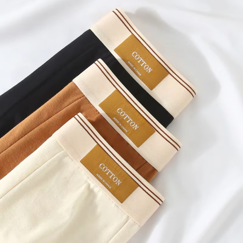 100% pure cotton men's flat corner underwear with breathable and comfortable middle tube, printed knitted fabric