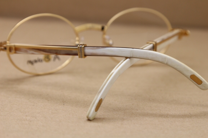 Cartier White Original  Genuine Natural Wholesale Metal Material optics Glasses Unisex 2822546 Eyeglasses Size:53