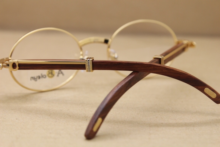 Cartier Wholesale Metal Material Wood glasses Unisex 2822546 Eyeglasses Size:53