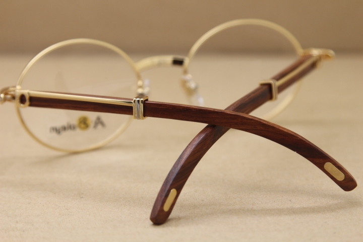 Cartier Wholesale 7550178 Wood Silver optics brand designer with logo Hot Eyeglasses Metal Material Original Size:57