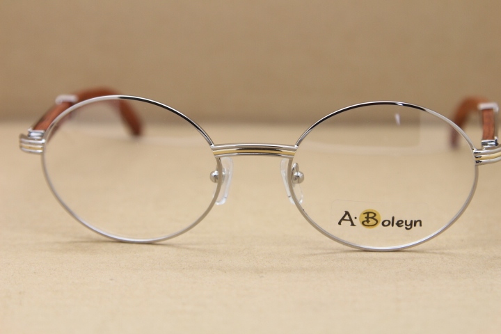 Cartier Wholesale 7550178 Wood optics brand designer with logo Hot Eyeglasses Metal Material Original Size:55