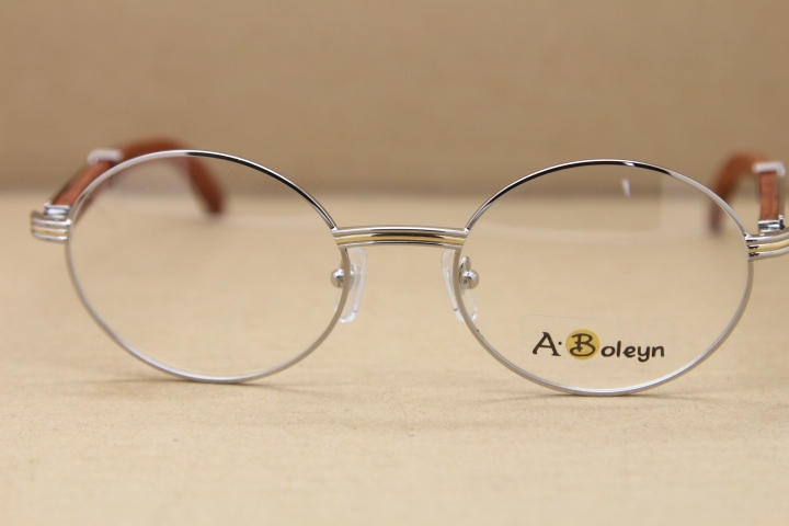 Cartier Wholesale 7550178 Wood Silver optics brand designer with logo Hot Eyeglasses Metal Material Original Size:57