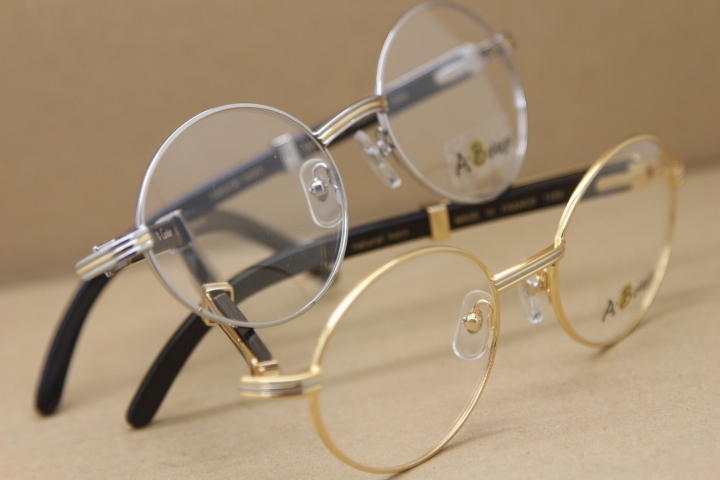 Cartier Wholesale Black Buffalo horn CT brand designer with logo optics Hot 7550178 Eyeglasses Metal Material Original Size:55