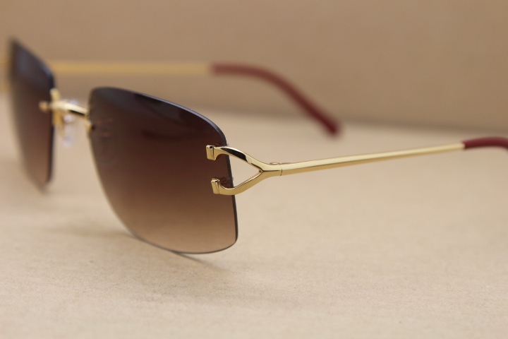 Cartier Brand designer with logo Sunglasses 3899175 Rimless Metal Material Sunglasses