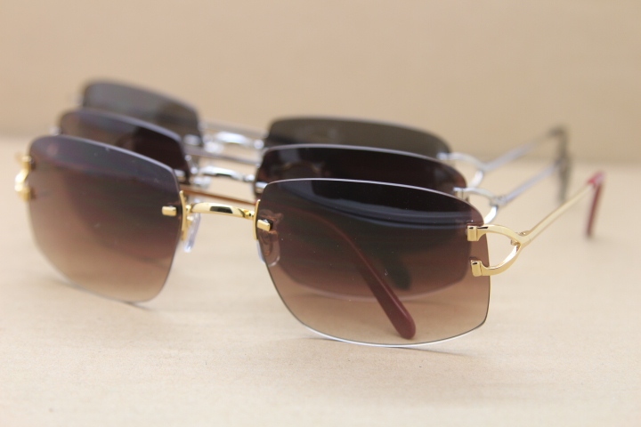 Cartier Brand designer with logo Sunglasses 3899175 Rimless Metal Material Sunglasses