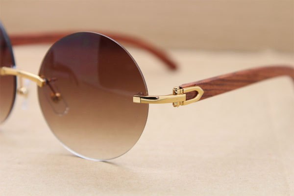 Hot Cartier CT3524012 Rimless Original Wood Sunglasses Size:57