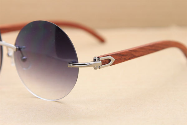 Hot Cartier CT3524012 Rimless Original Wood Sunglasses Size:57