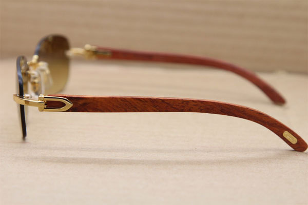 Hot Cartier CT 3524015 Rimless Wood Sunglasses Size:58