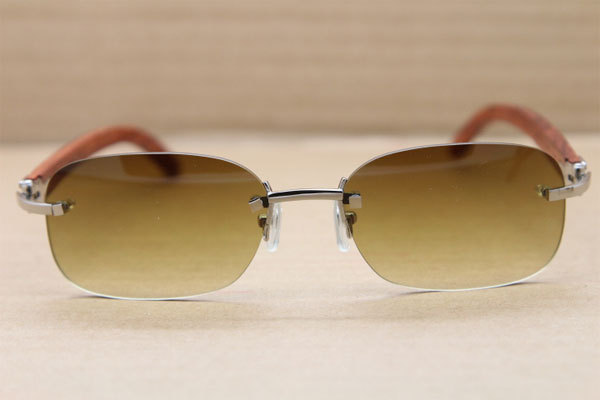 Hot Cartier CT 3524015 Rimless Wood Sunglasses Size:58