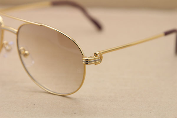 CT Men luxury brand Hot Sunglasses Metal 1185210 Sunglasses in Gold Mix Silver Brown Lens