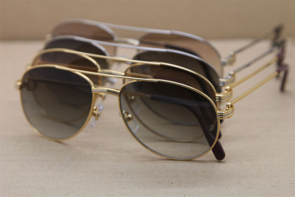 CT Men luxury brand Hot Sunglasses Metal 1185210 Sunglasses in Gold Mix Silver Brown Lens