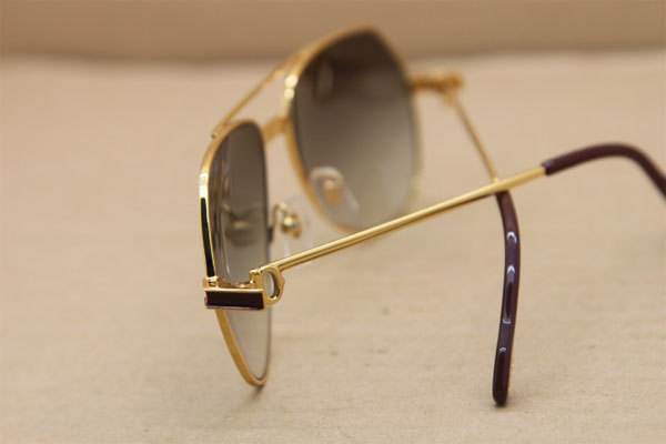 CT Men luxury brand Hot Sunglasses Metal 1182503 Sunglasses in Gold Mix Wine Brown Lens
