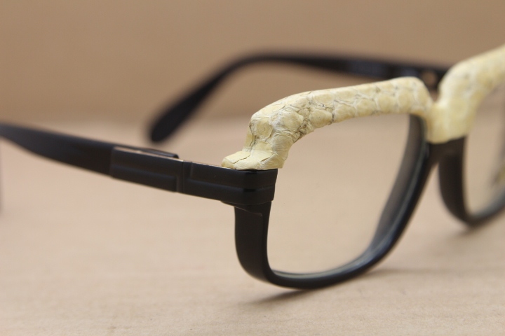 Hot VINTAGE Mod607 Snake leather Eyeglasses eye glasses frames for men brand