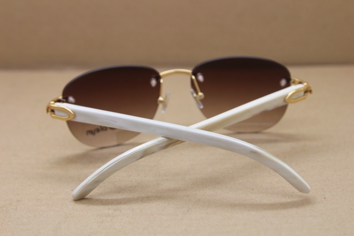 2017 Luxury Sun Glasses White Buffalo Horn Glasses Men Women T8307005 Sunglasses Brand Designer