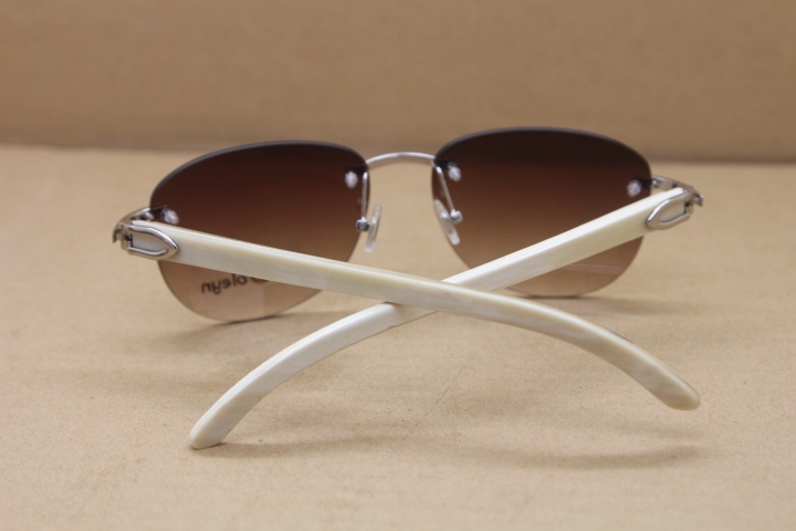 2017 Luxury Sun Glasses White Buffalo Horn Glasses Men Women T8307005 Sunglasses Brand Designer