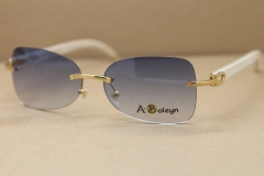 sunglasses T8100864 men luxury brand designer Rimless White Buffalo Horn Glasses Genuine Natural Sunglasses