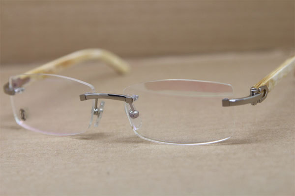 Cartier Rimless 3524012 White Genuine Natural Original Eyeglasses in Gold