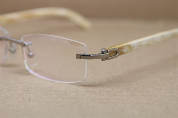 Cartier Rimless 3524012 White Genuine Natural Original Eyeglasses in Gold