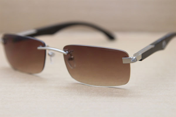 New Fashion THE ARTIST Rimless Sunglasses Men Brand Black Buffalo Horn Sunglasses sun glasses Maybach brand designer