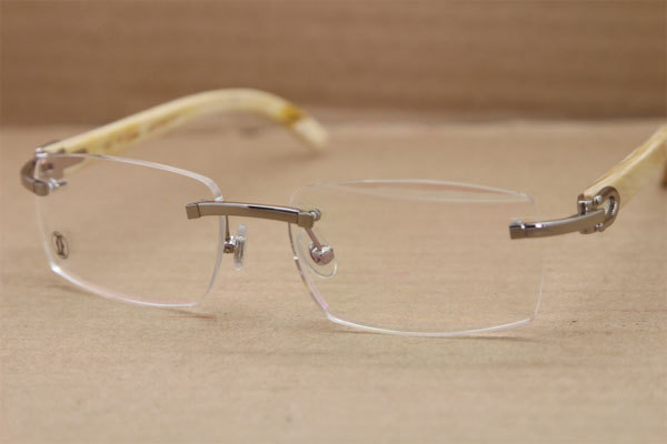 Cartier Rimless T8100907 Optical White Genuine Natural in Gold