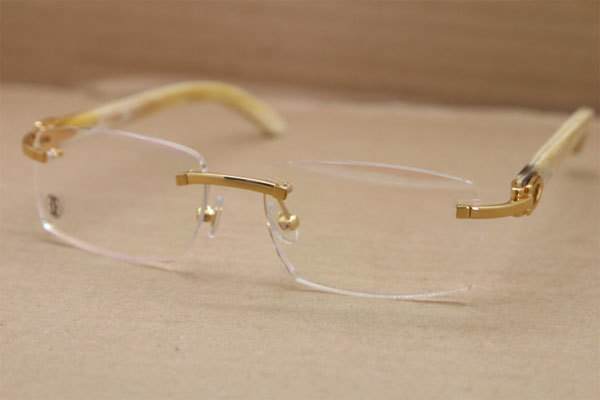 Cartier Rimless T8100907 Optical White Genuine Natural in Gold