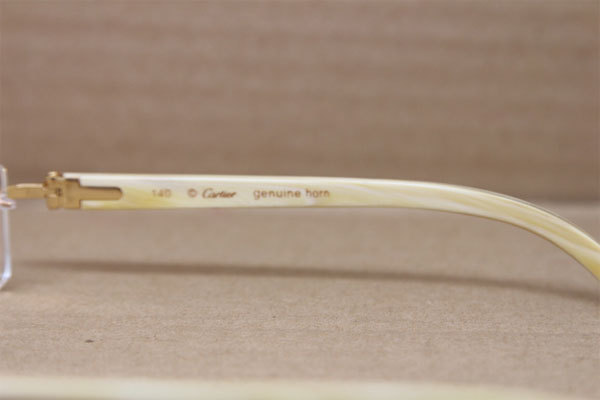 Cartier Rimless 3524012 White Genuine Natural Original Eyeglasses in Gold