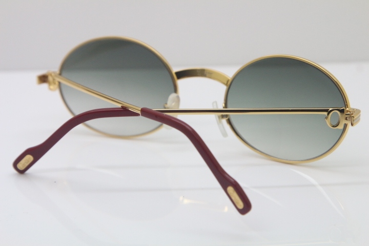 Cartier Manufacturers wholesale 1186111 Round Metal Sunglasses Exquisite Glasses