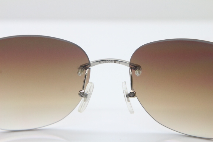 Cartier Luxury brand Sunglasses CT Metal Rimless 6725358 Sunglasses in Silver