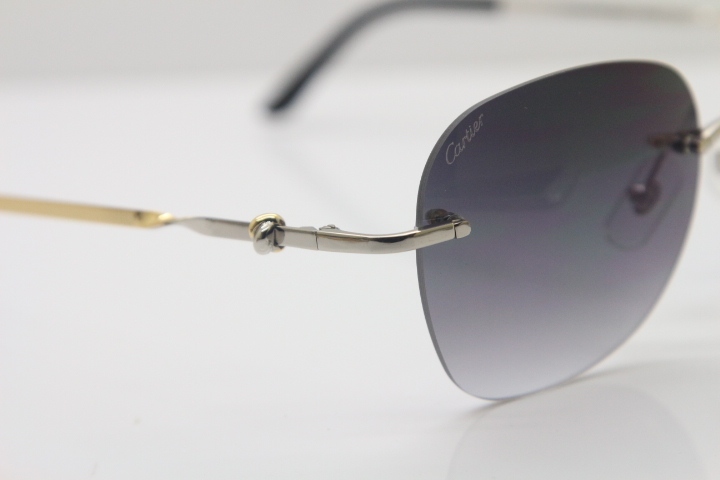 Cartier Luxury brand Sunglasses CT Metal Rimless 6725358 Sunglasses in Silver