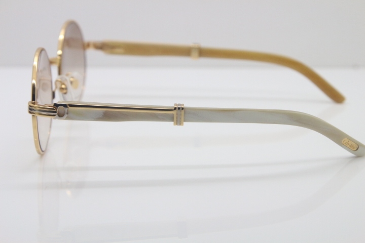 Cartier Hot 7550178 Sunglasses Vintage White Genuine Natural Sun Glasses Original Wholesale Metal Material Size:57