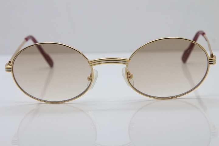 Cartier Manufacturers wholesale 1186111 Round Metal Sunglasses Exquisite Glasses