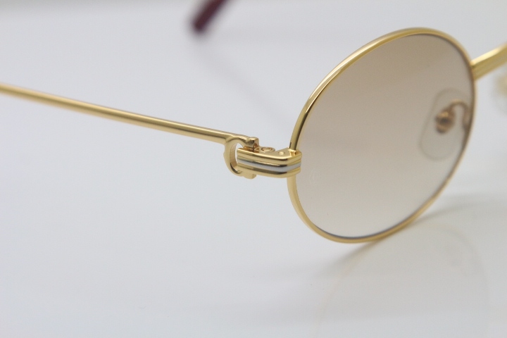 Cartier Manufacturers wholesale 1186111 Round Metal Sunglasses Exquisite Glasses