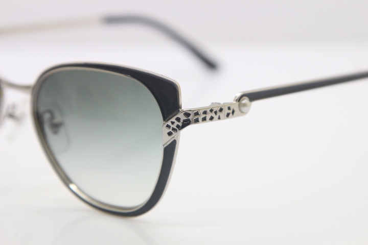 Cartier CT Hot Metal 6338248 Original Sunglasses in Black Silver Brown Lens New luxury brand Sunglasses 