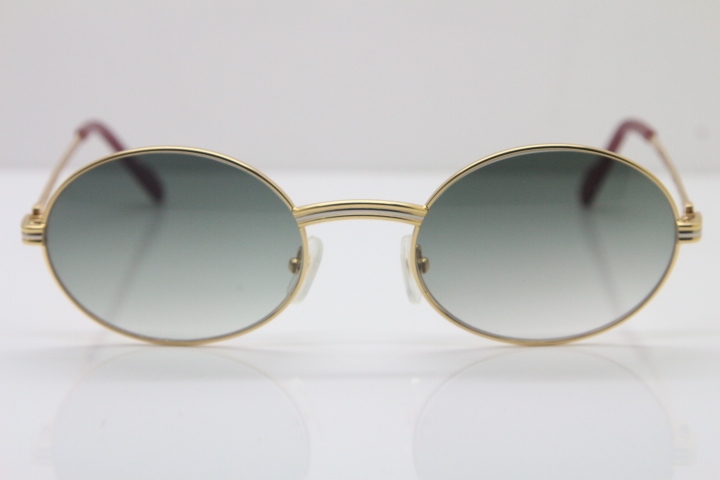 Cartier Manufacturers wholesale 1186111 Round Metal Sunglasses Exquisite Glasses