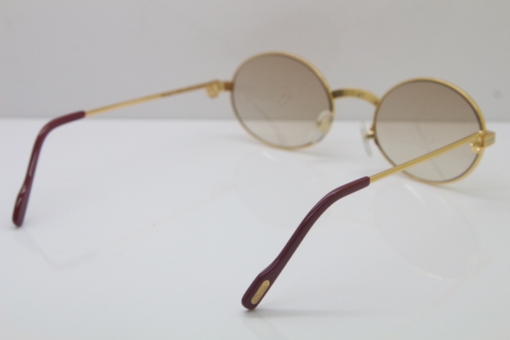 Cartier Manufacturers wholesale 1186111 Round Metal Sunglasses Exquisite Glasses