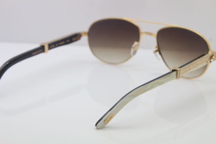 Carter CT Diamond 569 Black Mix White Genuine Natural Original Buffalo horn Sunglasses Gold Brown Lens Limited edition